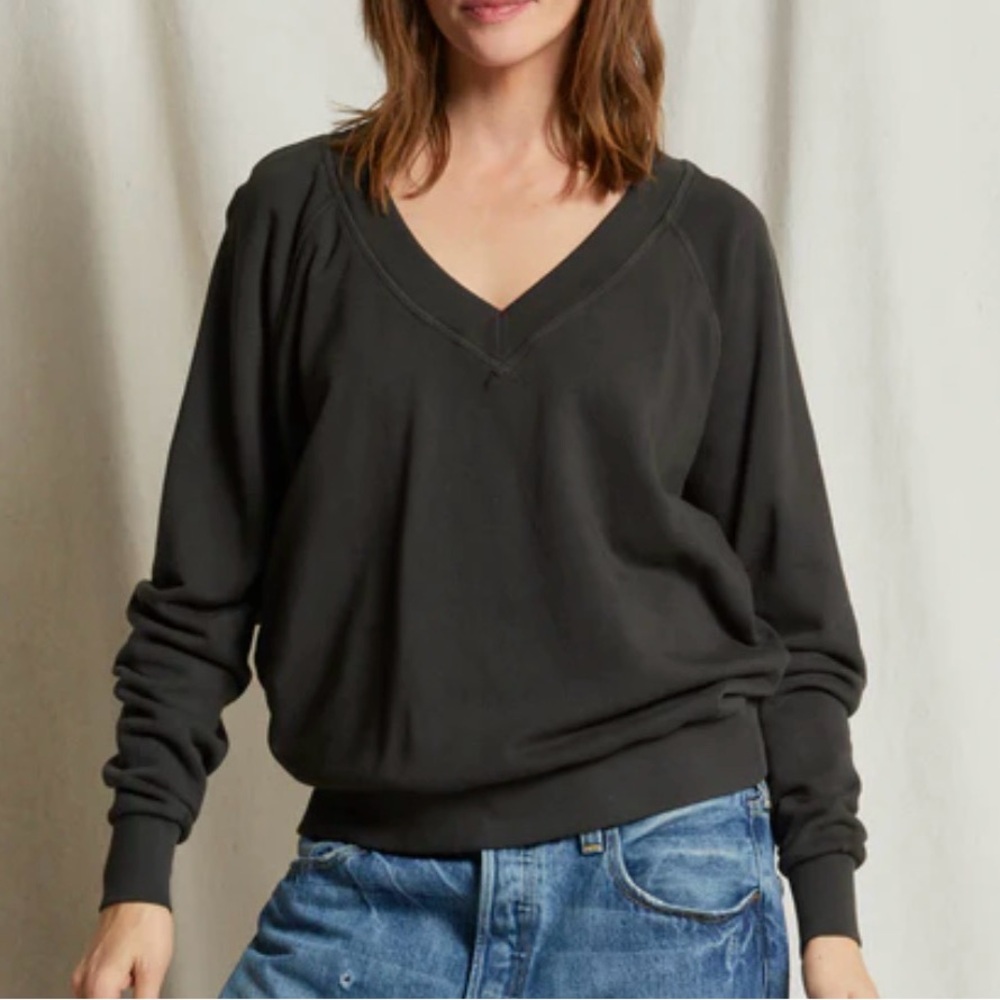 perfectwhitetee Sinead French Terry V-Neck Sweatshirt - Size M